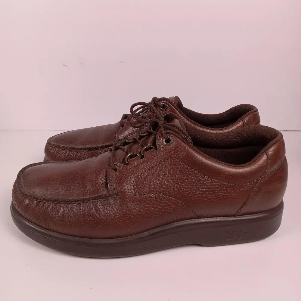 SAS Mens 'Bout Time Lace Up Orthopedic Walking Loafers Mulch Brown Size 11